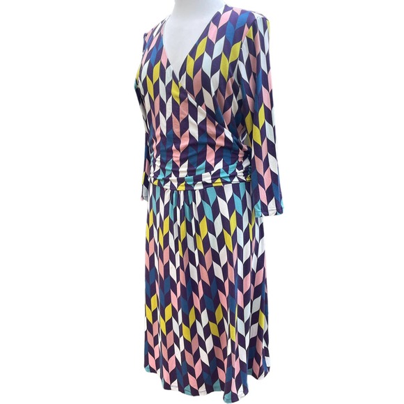 Boden | Geometric Print Faux Wrap Dress - Picture 10 of 12